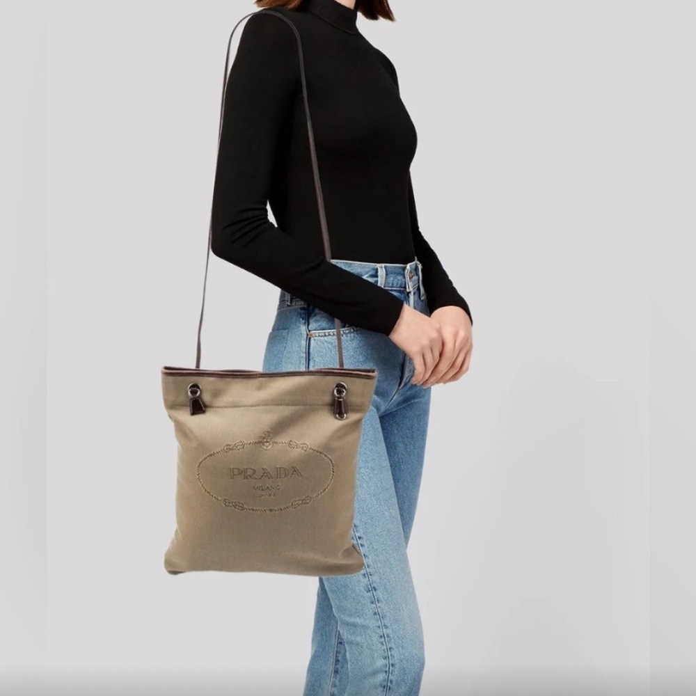 PRADA Logo Jacquard Tote